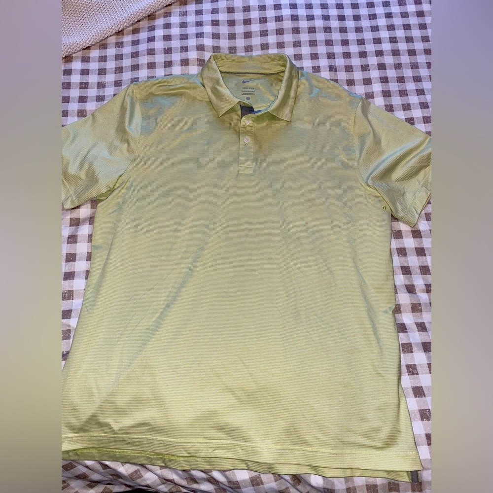 Nike Men's Light Yellow Polo Shirt